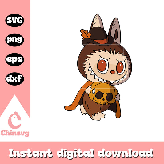 Labubu hand skull clothes design svg, skull halloween svg