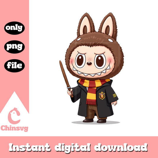 Labubu harry potter doll design png, labubu toy png