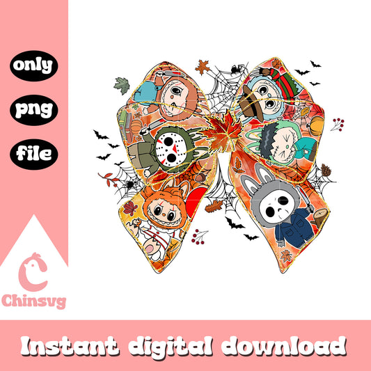 Labubu horror killers halloween ribbon png, horror characters png