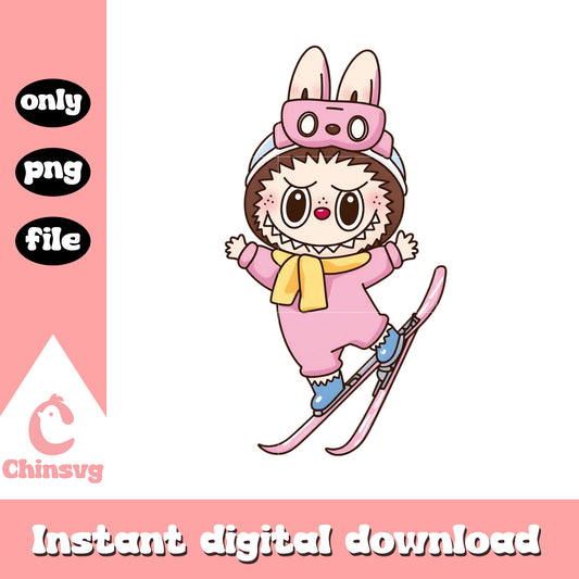 Labubu ice skating doll design png, labubu png, labubu doll png