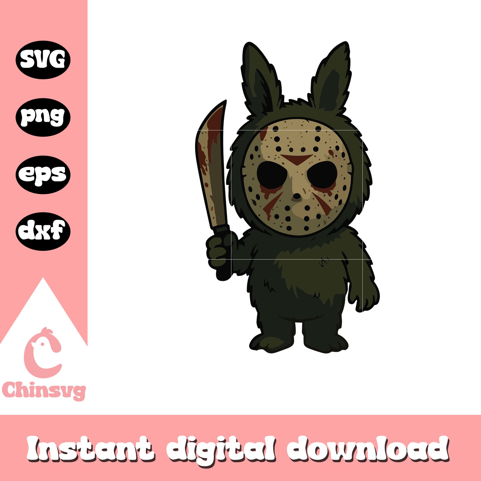 Labubu jason voorhees clothes design svg, jason voorhees svg