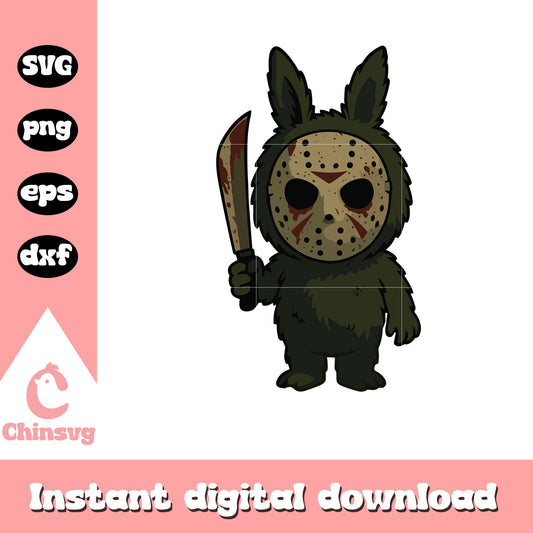 Labubu jason voorhees clothes design svg, jason voorhees svg