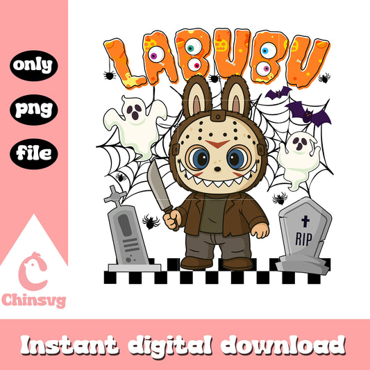 Labubu jason voorhees ver halloween png, friday the 13th png