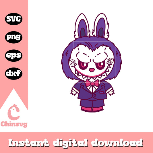 Labubu jigsaw clothes design svg, jigsaw character svg