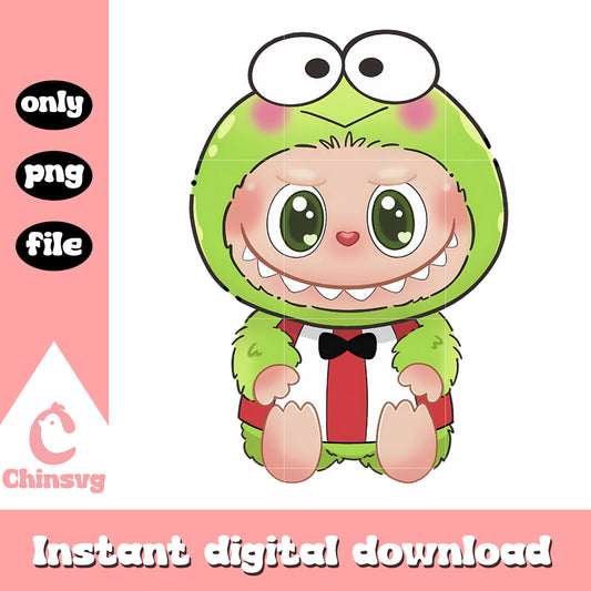 Labubu keroppi costume design png, keroppi png, labubu costumes png