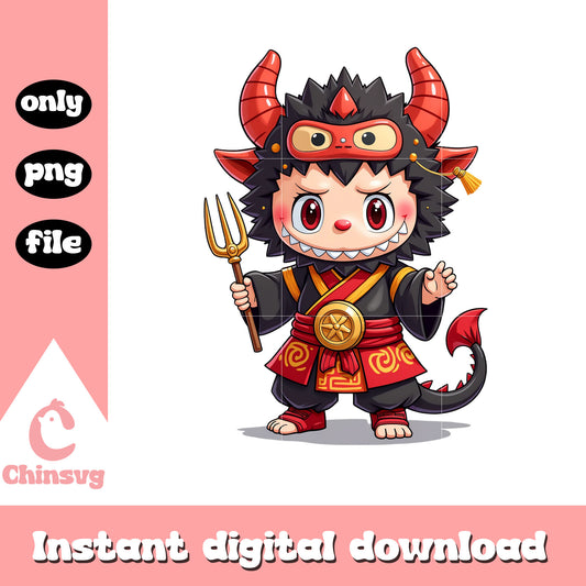 Labubu king demon doll art png, halloween decoration png
