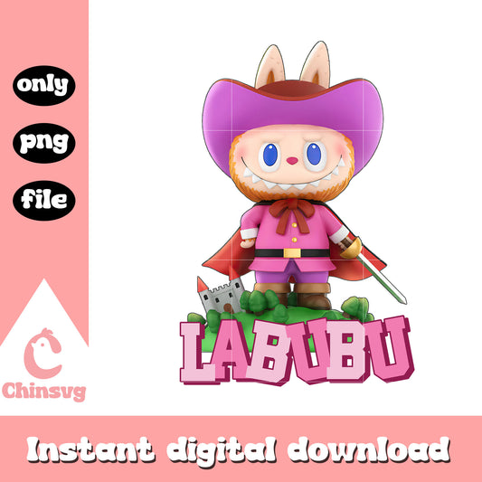 Labubu knight adventurer clothes design png, labubu clothing png