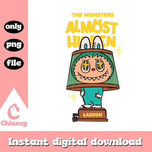 Labubu lamp monster clothes design png, labubu art png