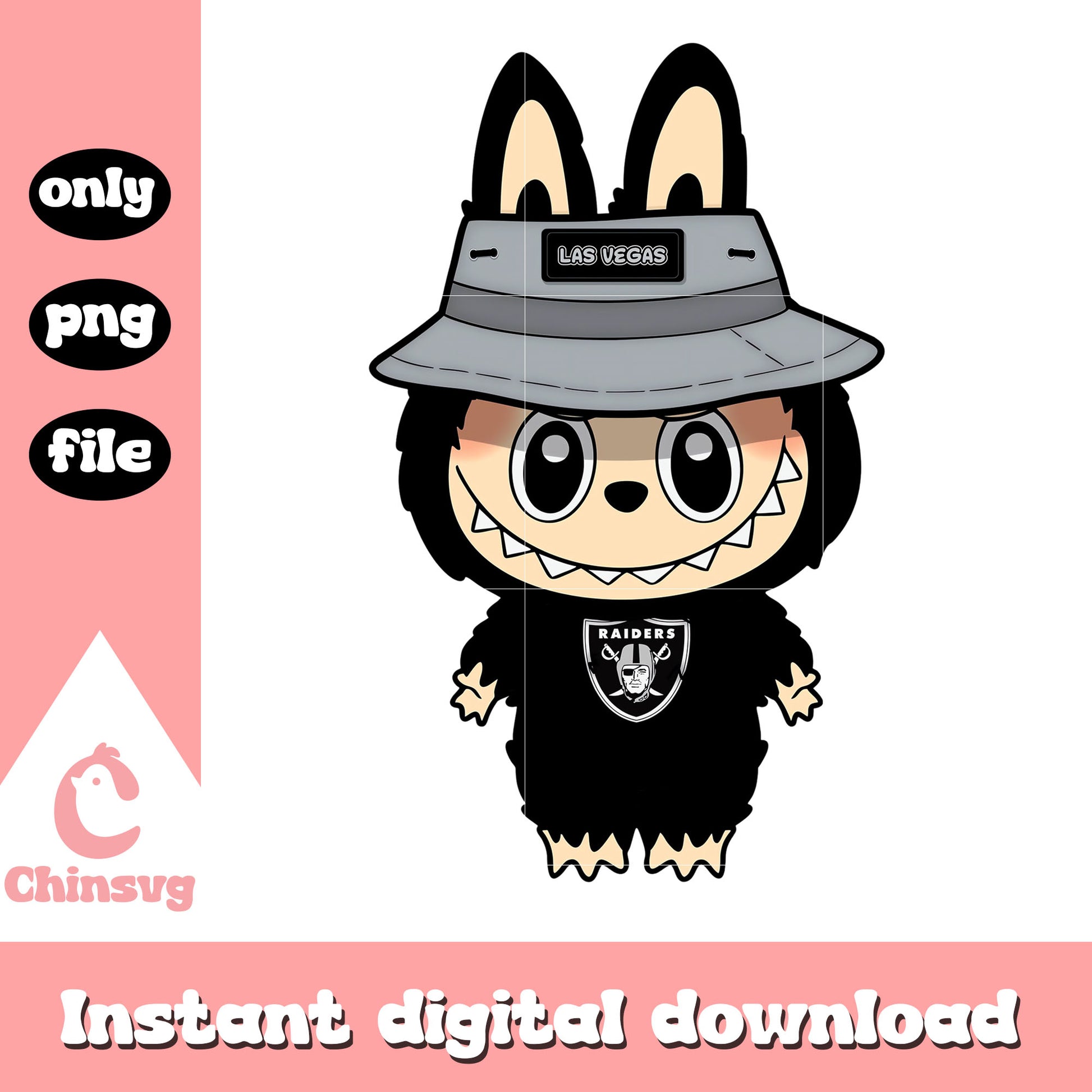 Labubu las vegas raiders clothes png, las vegas raiders png