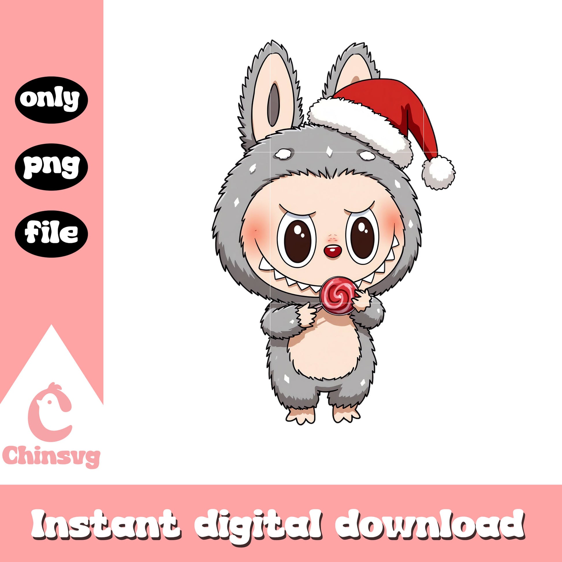 Labubu lolipop design png, labubu mystery box png