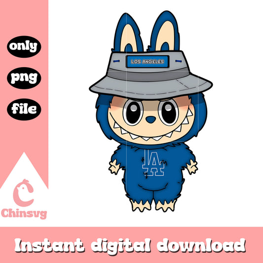 Labubu los angeles dodgers design png, labubu colors png