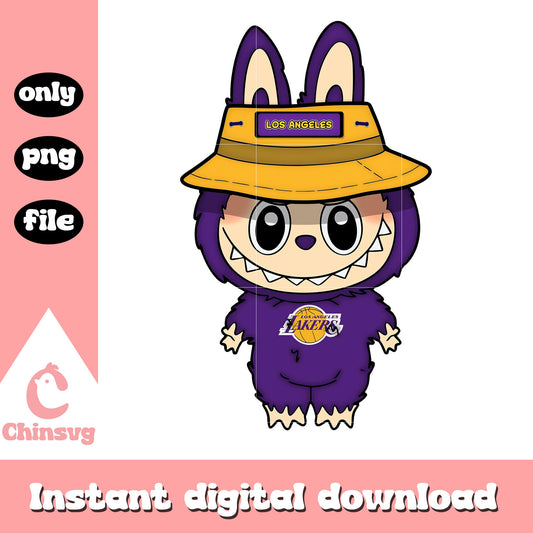 Labubu los angeles lakers clothes design png, los angeles lakers png