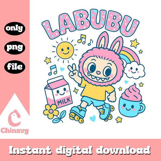 Labubu lover cute pastel colors png, clipart labubu png