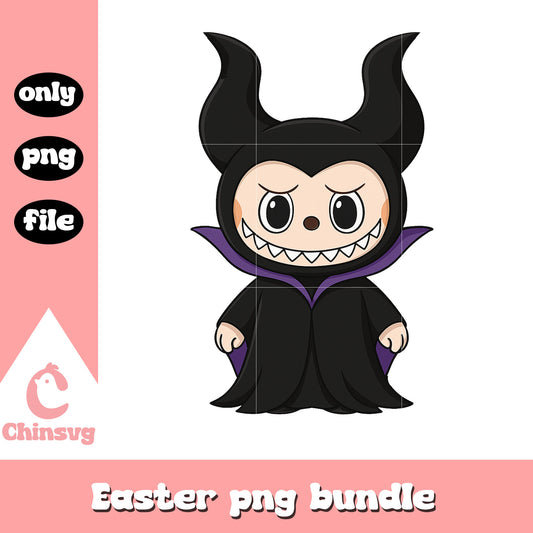 Labubu maleficent doll clothes design png, maleficent png