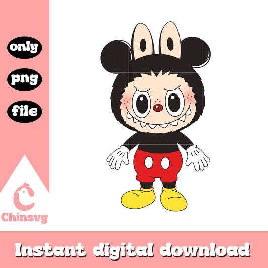 Labubu mickey mouse clothes cosplay png, disney mickey mouse png