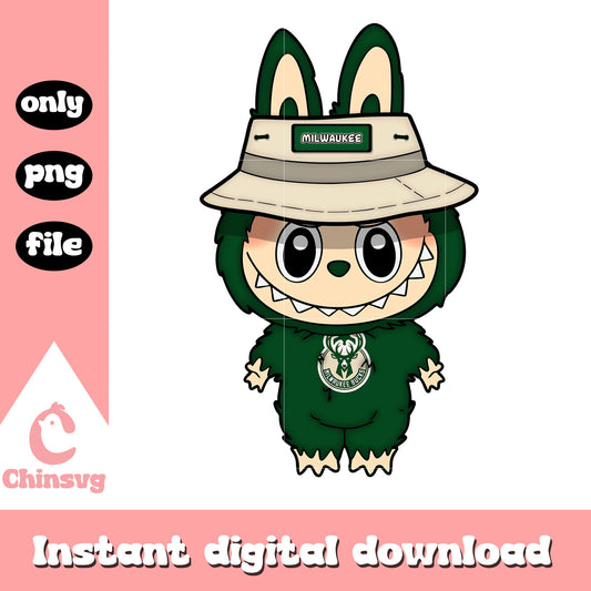 Labubu milwaukee bucks clothes design png, milwaukee bucks png