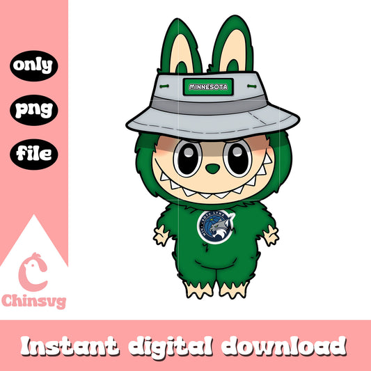 Labubu minnesota lynx clothes design png, minnesota lynx png