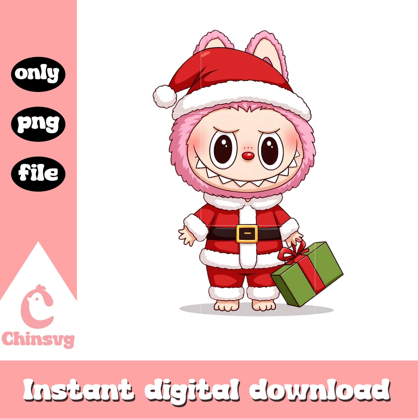 Labubu monster santa claus png, labubu near me png
