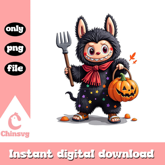 Labubu mouse halloween doll art png, halloween decor png