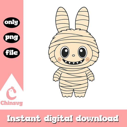 Labubu mummy ver drawing design png, labubu clothes png