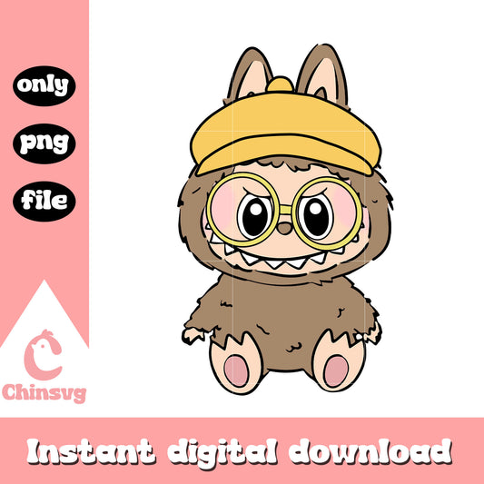 Labubu nerdy ver costume design png, labubu costume png