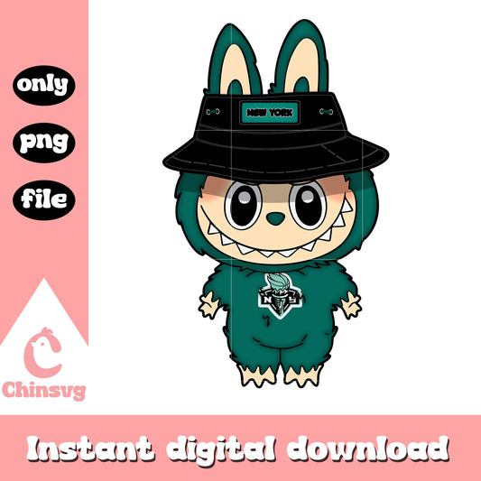 Labubu new york liberty clothes design png, wnba team png