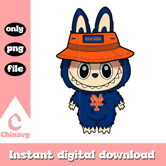 Labubu new york mets clothes design png, new york mets baseball png
