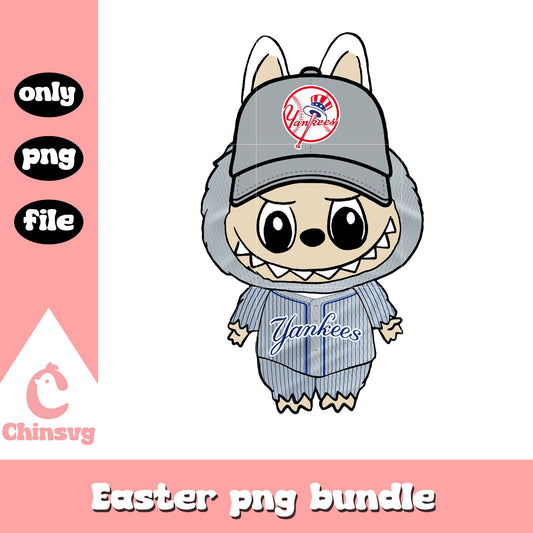 Labubu new york yankees doll clothes png, new york yankees png