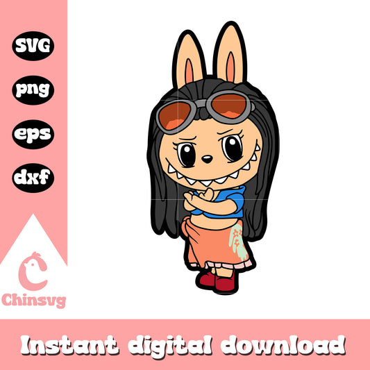 Labubu nico robin halloween drawing svg, nico robin character svg