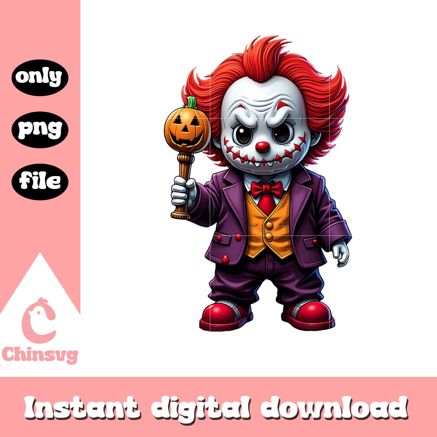 Labubu pennywise monster doll png, pennywise character png