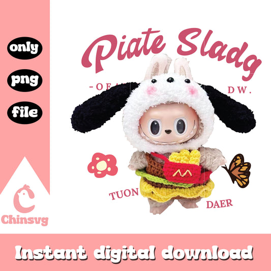 Labubu piate sladg cute doll design png, monster labubu png