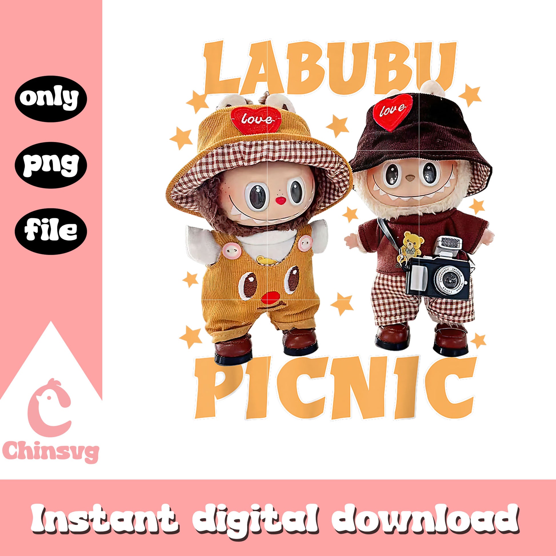 Labubu picnic fall in wild version png, labubu monsters png