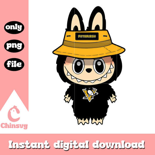 Labubu pittsburgh penguins clothes design png, pittsburgh penguins png