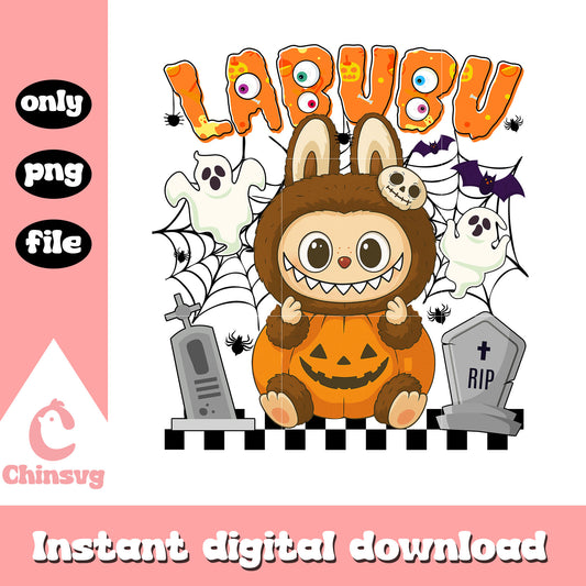 Labubu pumpkin ver halloween design png, labubu costumes png