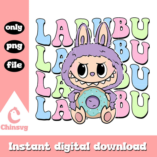 Labubu purple clothes popmart design png, labubu decor png