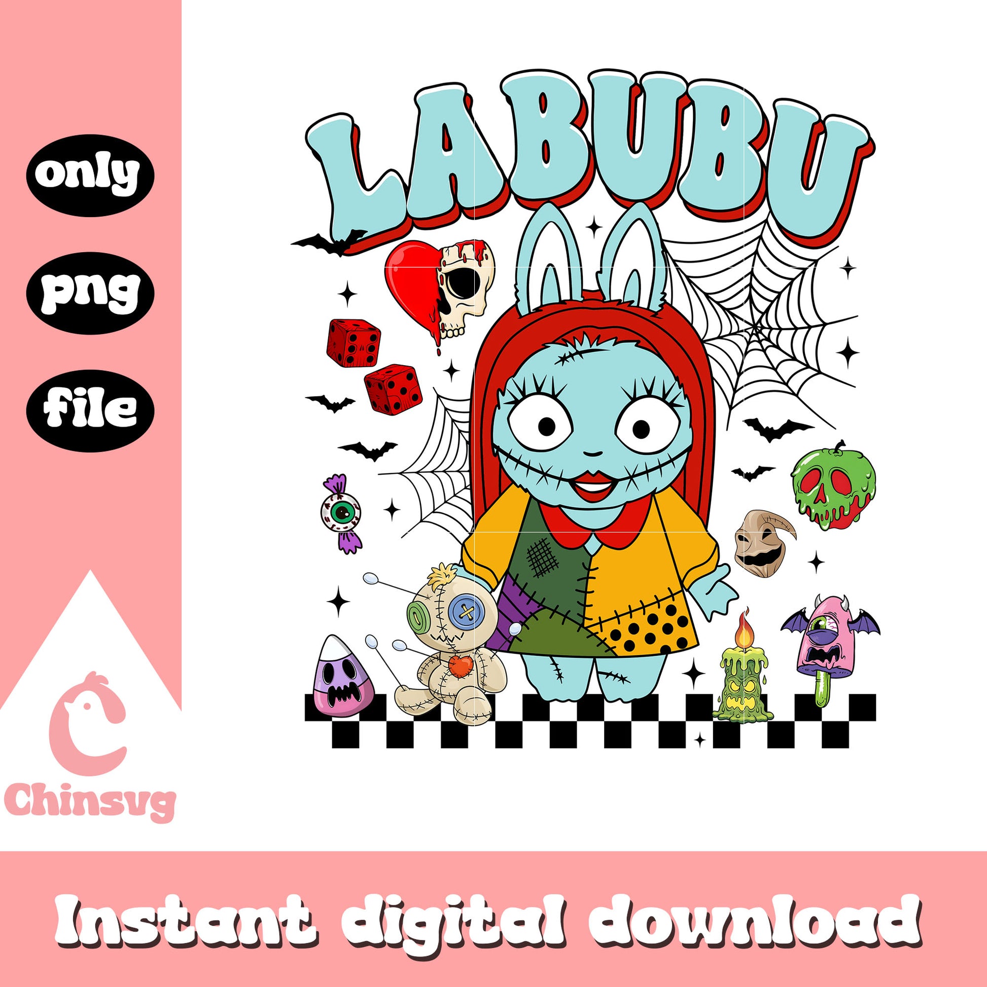 Labubu sally clipart png, sally nightmare before christmas png