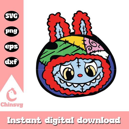Labubu sally head svg, sally halloween​ svg, labubu halloween​ svg