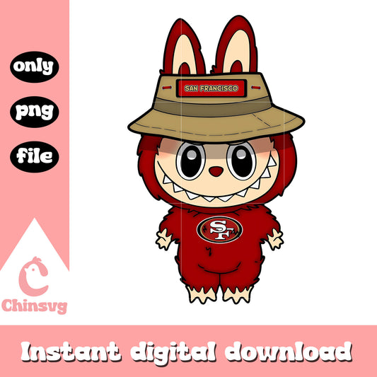 Labubu san francisco 49ers clothes png, san francisco 49ers png