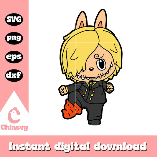 Labubu sanji halloween drawing design svg, sanji character svg
