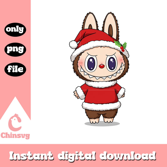 Labubu santa claus png, the monster labubu png