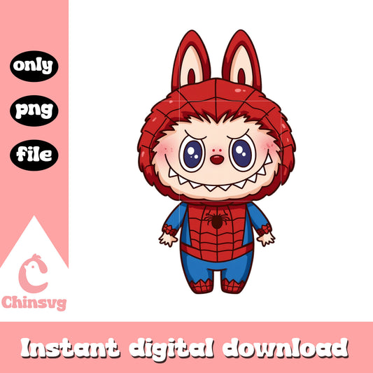 Labubu spiderman clothes cosplay png, spiderman movie png