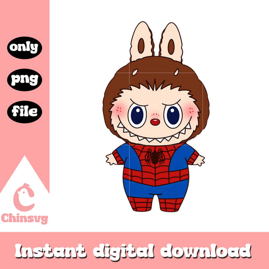 Labubu spiderman clothes design png, spiderman png, labubu clothes png
