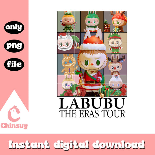 Labubu the eras tour png, labubu christmas outfits png