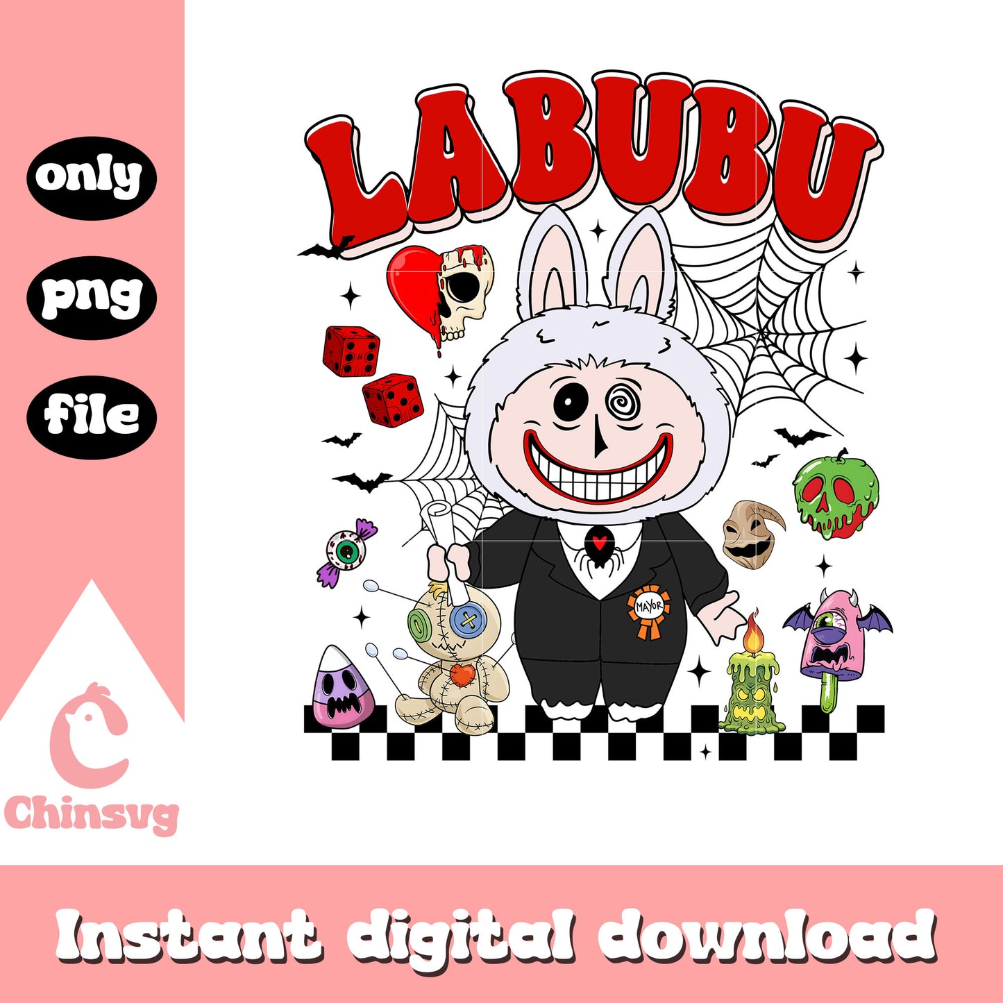 Labubu the mayor clipart png, mayor nightmare before christmas png