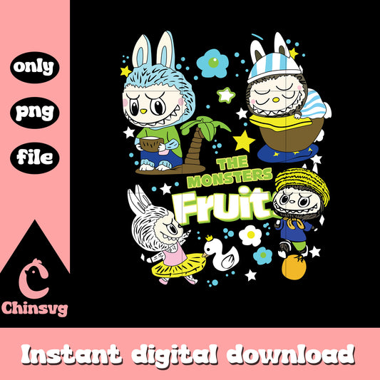 Labubu the monsters fruit dolls design png, labubu drawing png