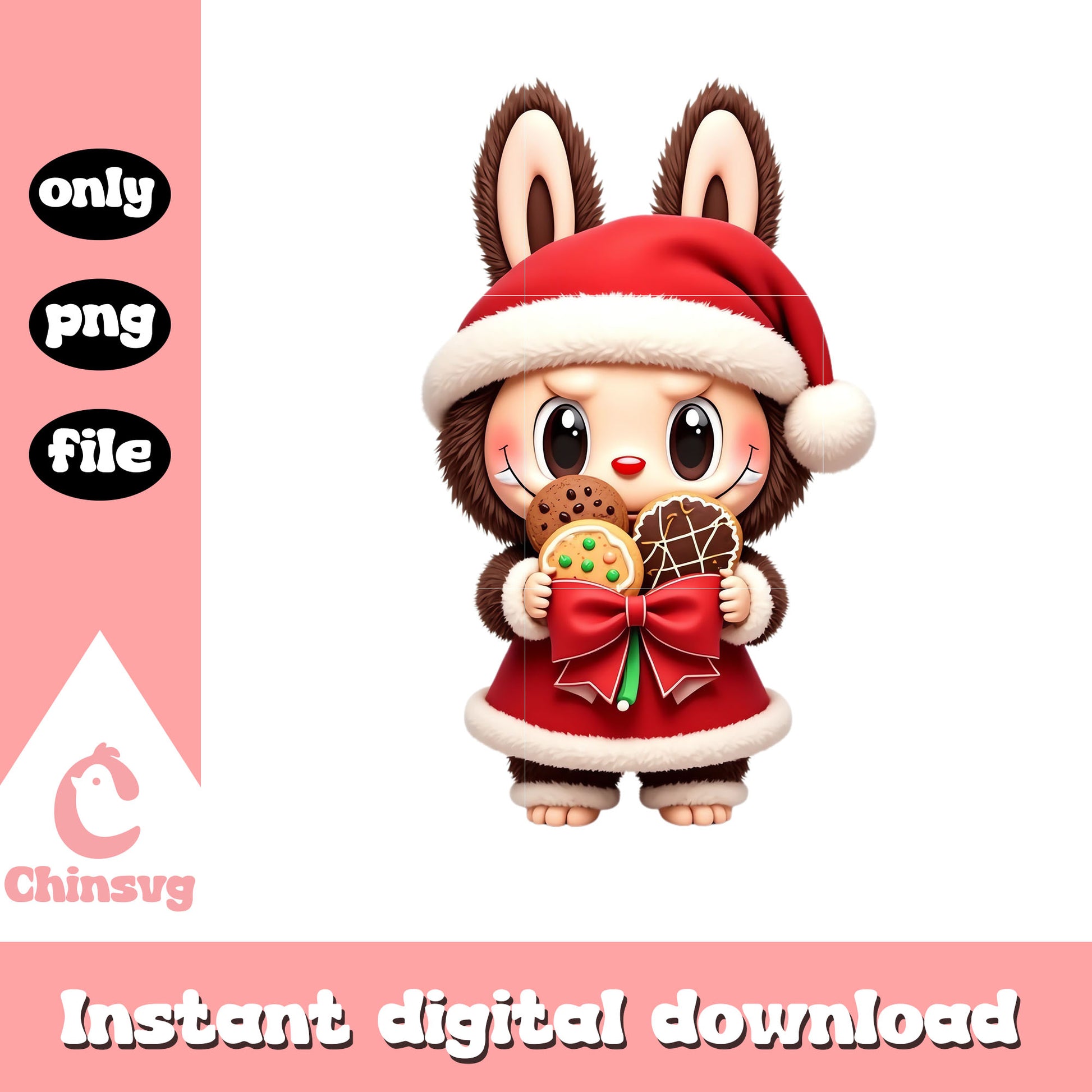 Labubu the monster with cookie png, labubu dolls png