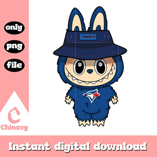 Labubu toronto blue jays clothes design png, toronto blue jays png
