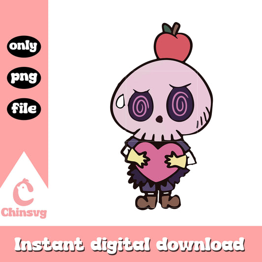 Labubu tycoco sad heart doll design png, labubu cartoon png