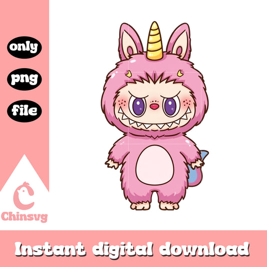 Labubu unicorn doll clothes design png, labubu clothing png