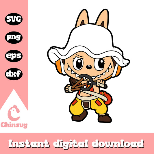 Labubu usopp halloween drawing design svg, usopp character svg